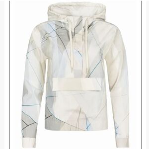 SWEATY BETTY Air Flow Sail Print White Hooded Women's Jacket Small NWT